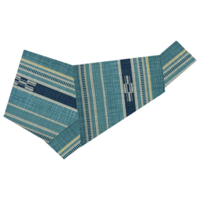 八重山ミンサー ハーリーブルー 半幅帯 ｜みんさー工芸館 | hanaito